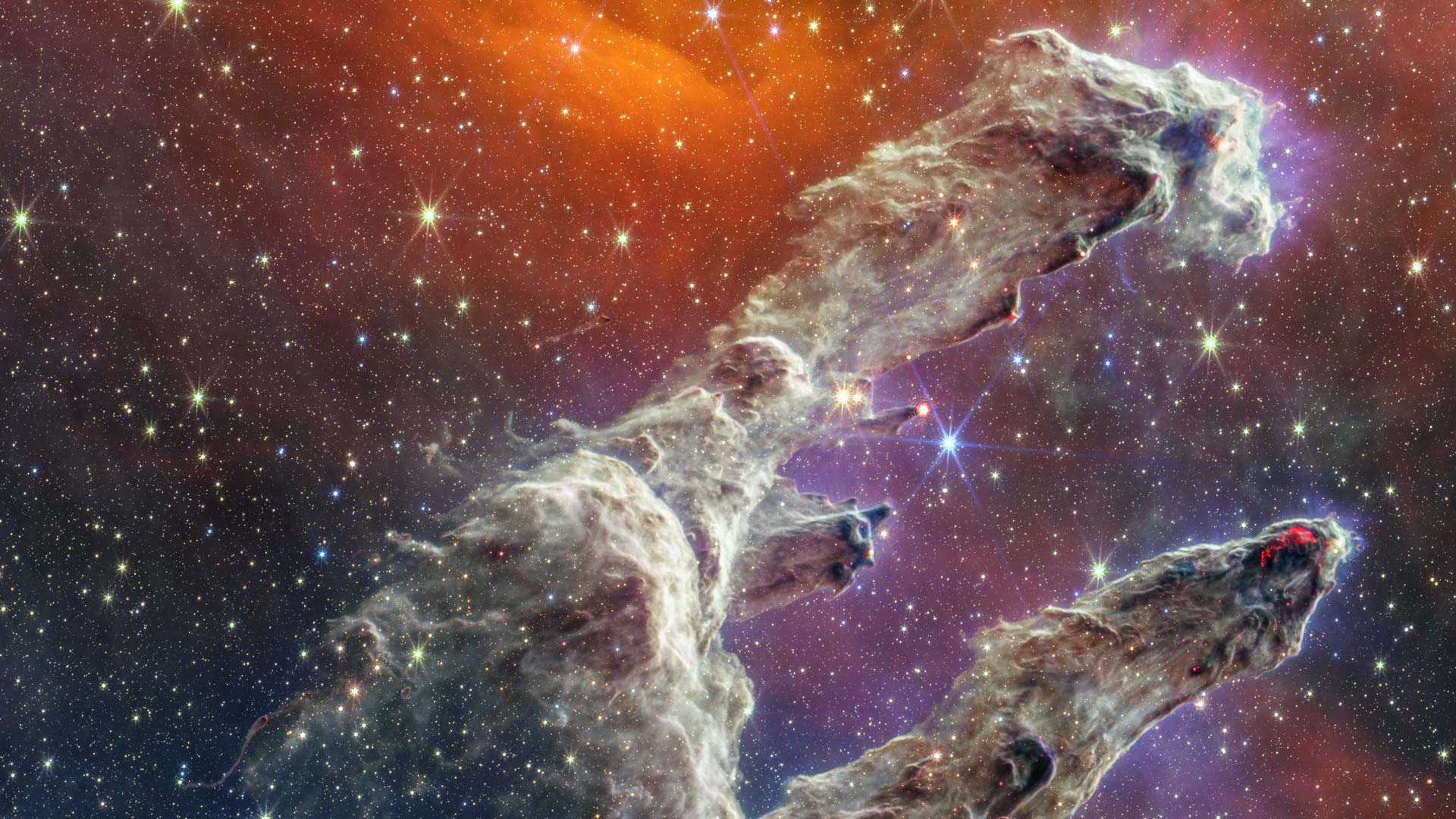 ‌詹姆斯·韦伯太空望远镜观测的创生之柱 (© NASA)